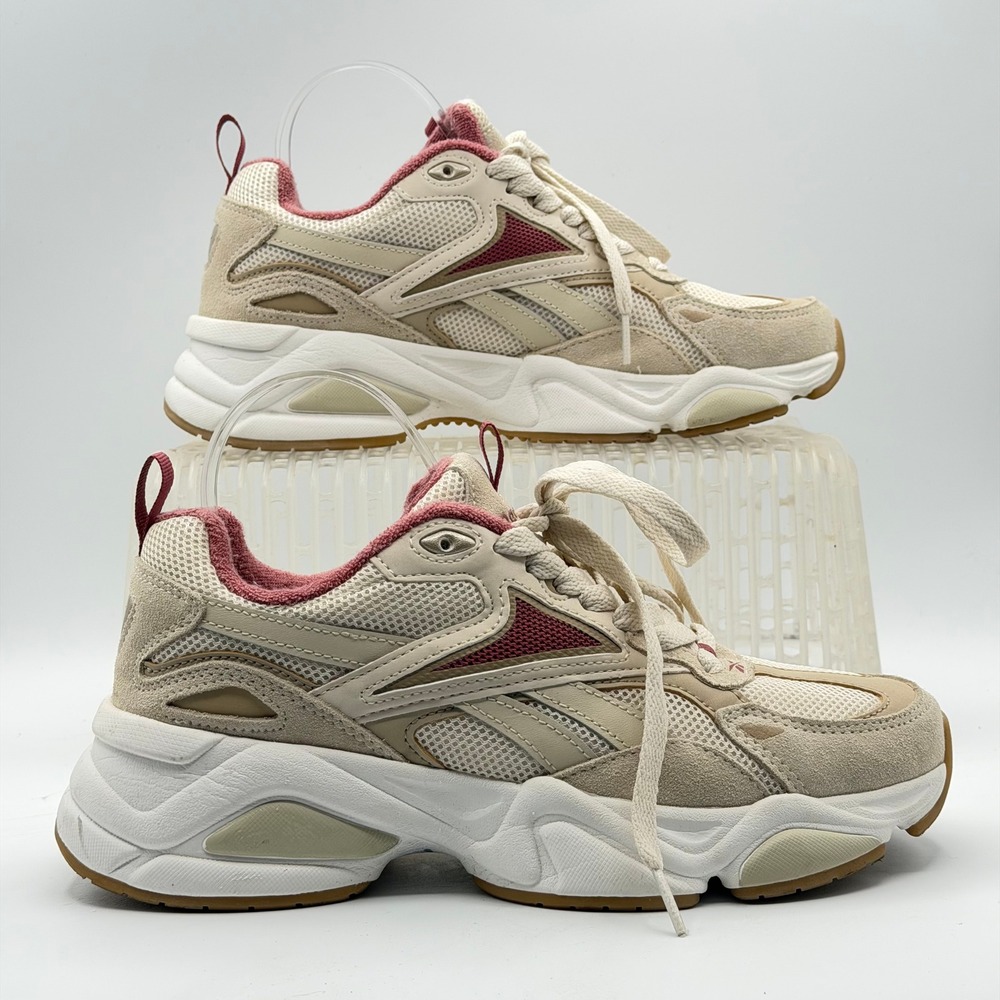 Reebok Royal Charge Womens 8.5 Y2K Chunky Dad Sneakers Cream Pink AR30246W